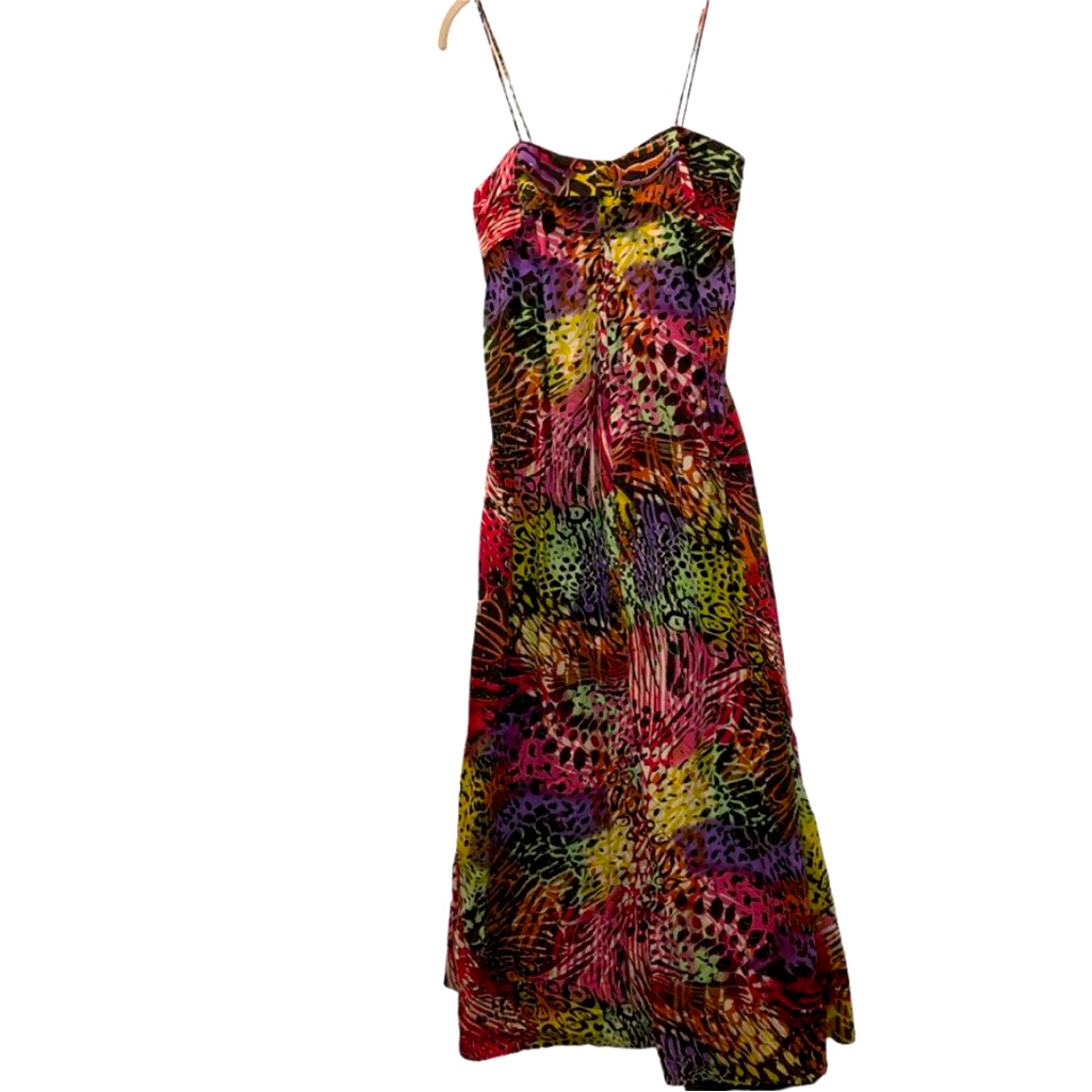 Robert Roller Rabbit Freymann Roz Market Mixed Rich Print Maxi Dress Xs